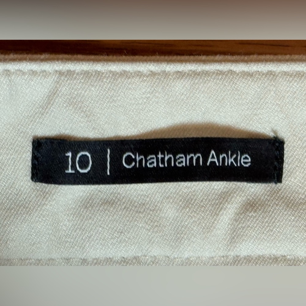 Lot 3 Talbots Chatham Ankle Pants Women’s 10 Curvy Beige White Stretch Side Zip - Picture 9 of 16